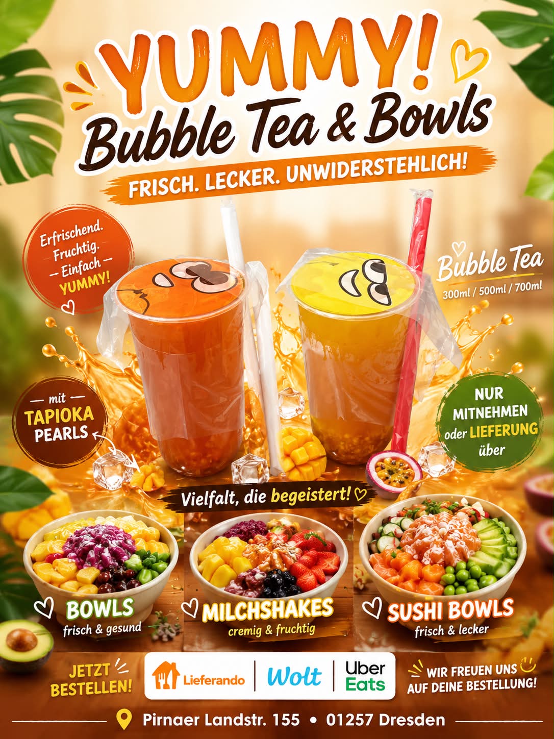 Bubble Tea und Poke Bowls