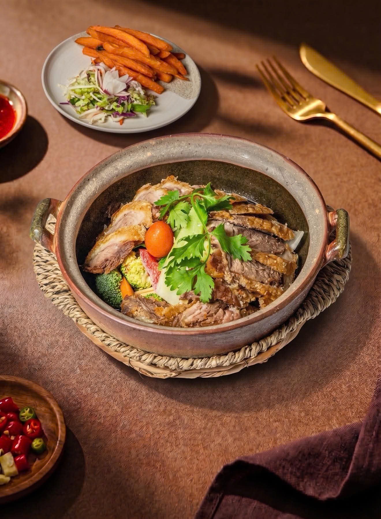 Knusprige Ente mit frischem Gemüse