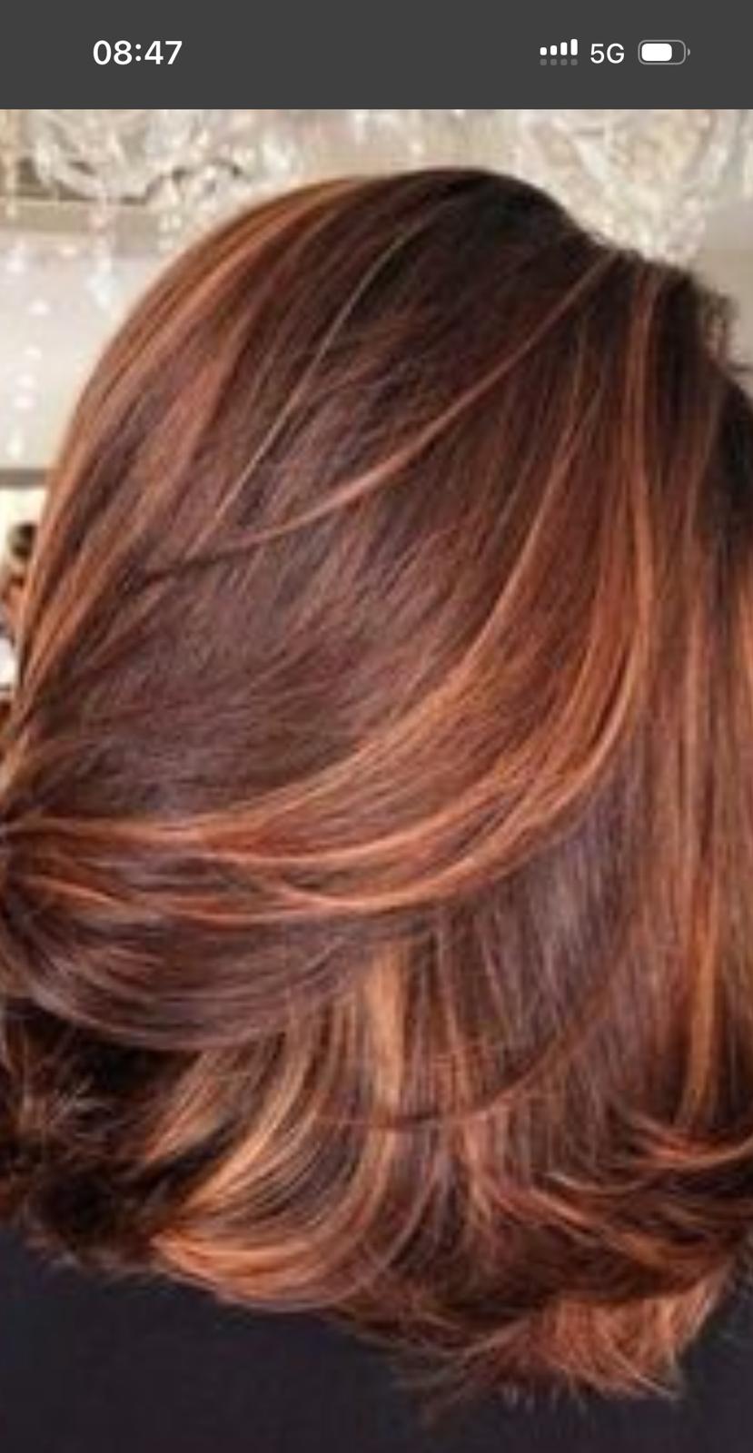 Coloration et brushing réalisés au salon